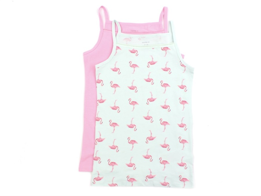 Kids Name It Underwear And Sleepwear | Name It Glacier Undershirt Flamingo (2-Pack)