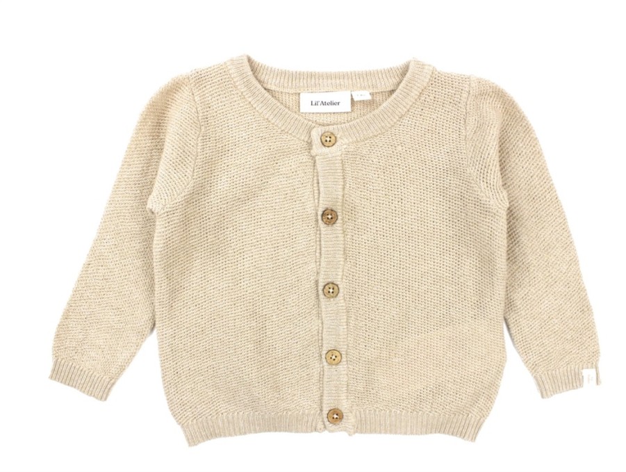 Baby Lil Atelier Cardigans | Lil Atelier Cardigan Humus Melange Bomuld/Cashmere