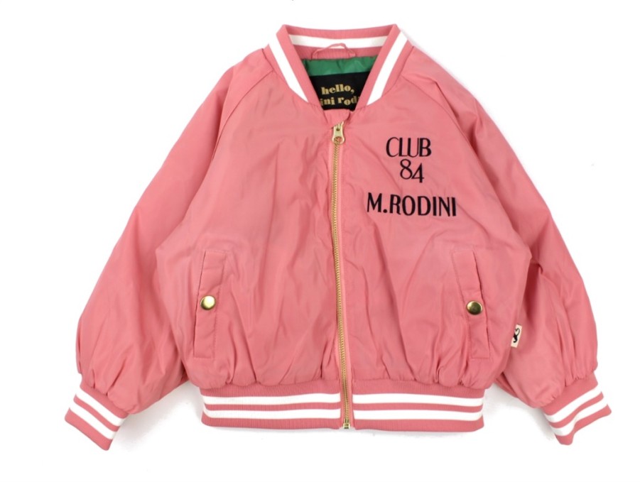 Tweens Mini Rodini Transition Jackets | Mini Rodini Transition Jacket Baseball Pigeons Pink