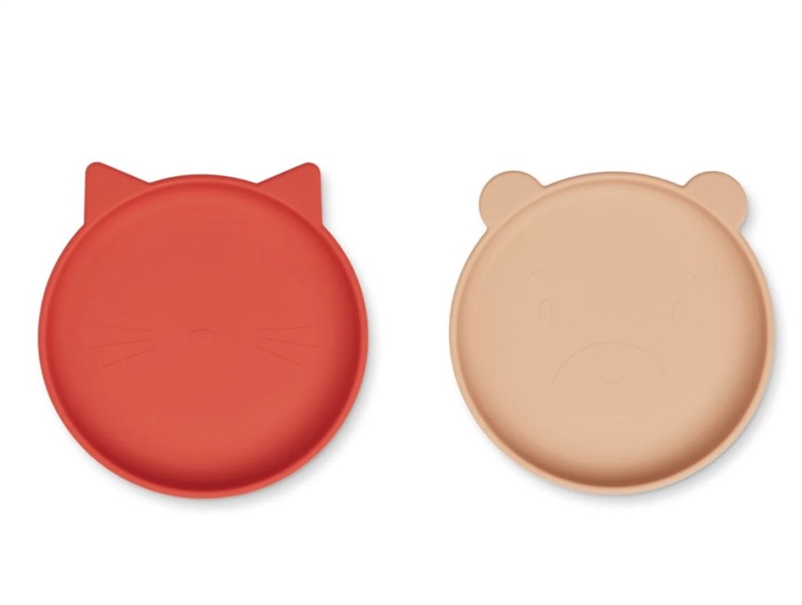 Accessories And Home Liewood | Liewood Apple Red/Tuscany Rose Plate Olivia Silicone (2-Pack)