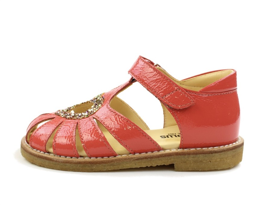 Baby Angulus Sandals | Angulus Coral Sandal With Heart, Glitter Patent