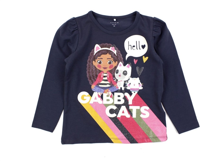 Baby Name It Short And Long-Sleeved T-Shirts | Name It India Ink Glitter Gabby'S Dollhouse Top