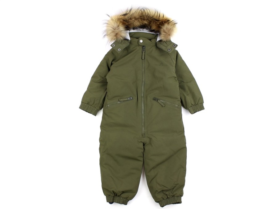 Baby Ver de Terre Coveralls | Ver De Terre Dark Olive Snowsuit