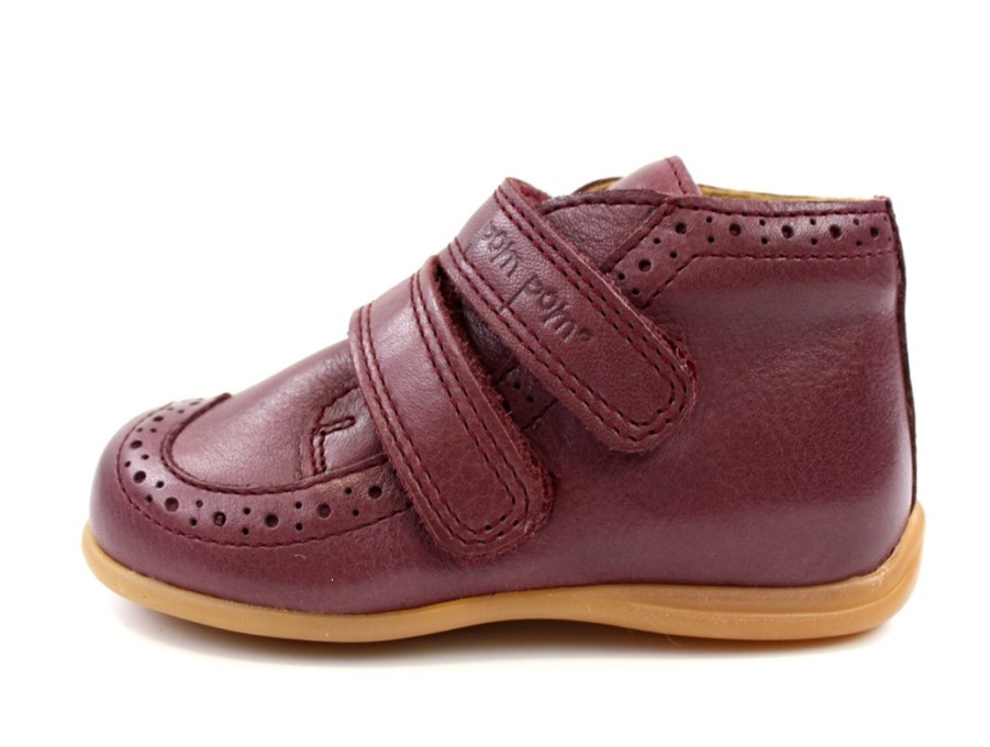 Baby Pom Pom First Shoes | Pom Pom Toddler Shoes Wine With Velcro