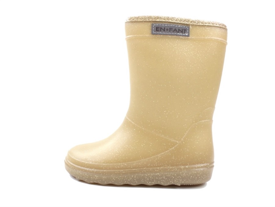 Baby En Fant Thermal Boots And Winter Rubber Boots | En Fant Thermal Boot Nomad Gold Glitter