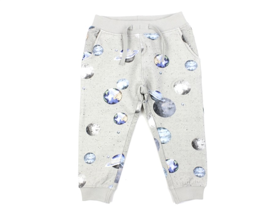 Kids Name It Pants And Leggings | Name It Grey Melange Printed Sweatpants