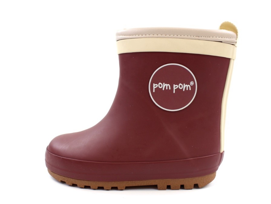 Baby Pom Pom Thermal Boots And Winter Rubber Boots | Pom Pom Winter Rubber Boot Boot Bordeaux