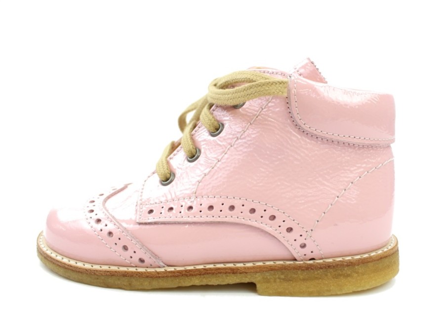 Baby Angulus First Shoes | Angulus Toddler Shoe Rosa Patent With Laces