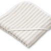 Baby Liewood Swimwear | Liewood Stripe Crisp White/Sandy Hooded Baby Towel Caro