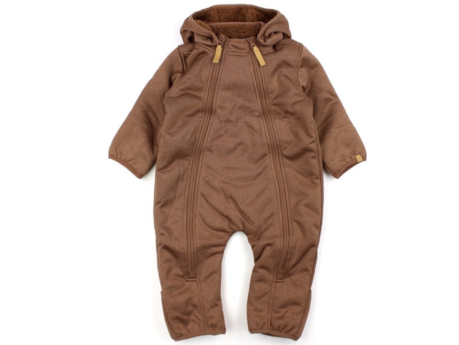 Baby Lil Atelier Thermal Wear And Fleece | Lil Atelier Carob Brown Coverall