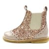 Baby Angulus Shoes And Sneakers | Angulus Almond Maple Glitter Ankle Boots With Perforated Pattern