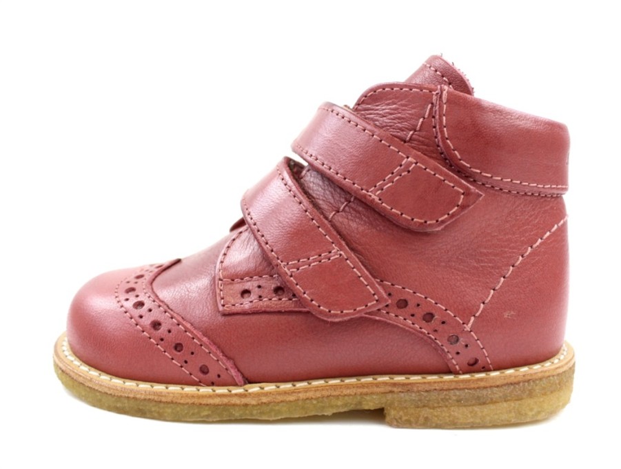 Baby Angulus First Shoes | Angulus Toddler Shoes Old Rose With Velcro