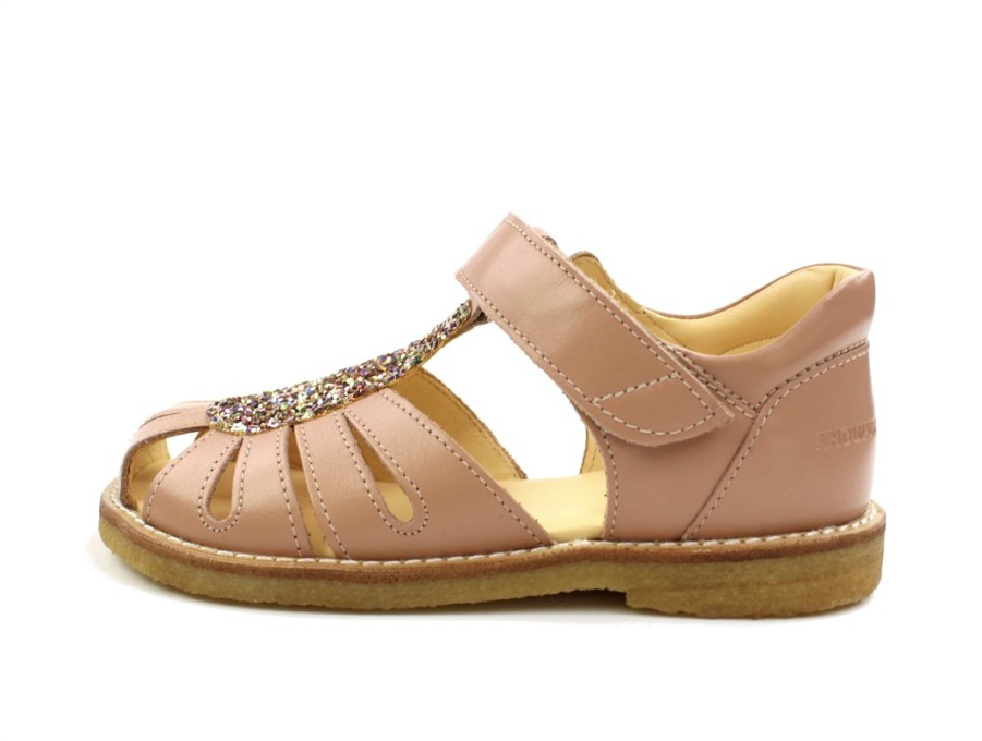 Kids Angulus Sandals | Angulus Dark Peach Sandal Multi Glitter