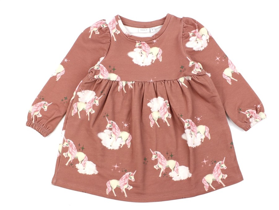 Baby Name It Dresses | Name It Light Mahogany Unicorn Sweatdress