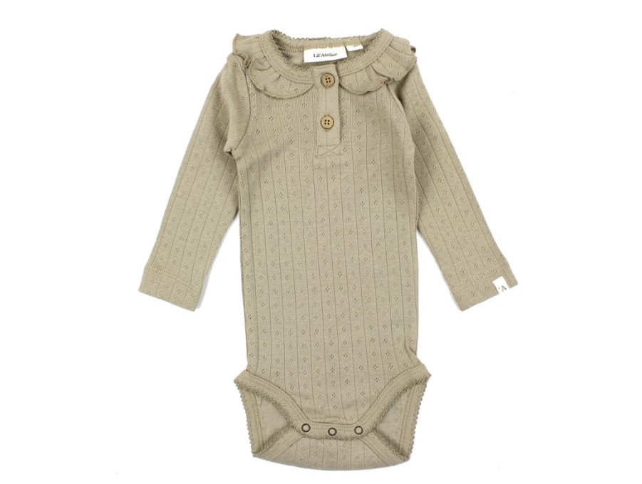 Baby Lil Atelier Bodysuits And Jumpsuits | Lil Atelier Chinchilla Bodysuit With Pattern