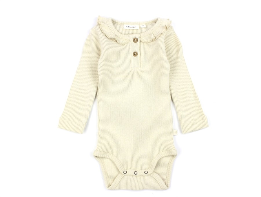 Baby Lil Atelier Bodysuits And Jumpsuits | Lil Atelier Wood Ash Ruffle Body