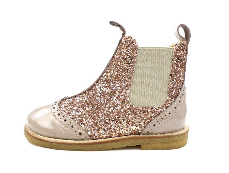 Kids Angulus Boots And Ankle Boots | Angulus Almond Maple Glitter Ankle Boots (Narrow)