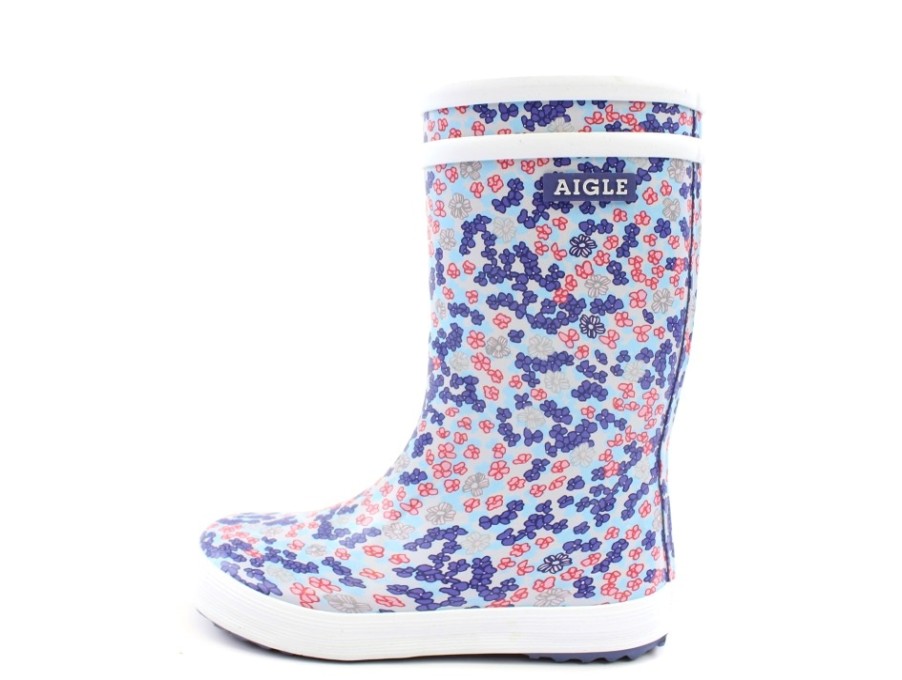 Kids Aigle Rubber Boots | Aigle Lolly Pop Rubber Boot Sandy Blue