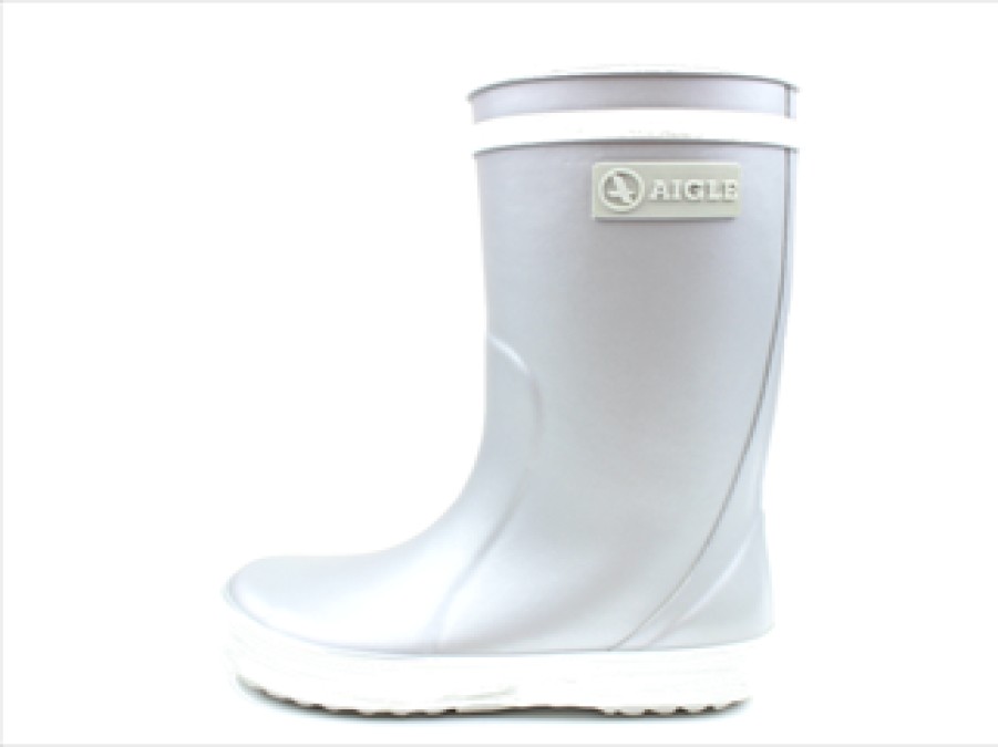 Kids Aigle Rubber Boots | Aigle Lolly Pop Gumboot Silver