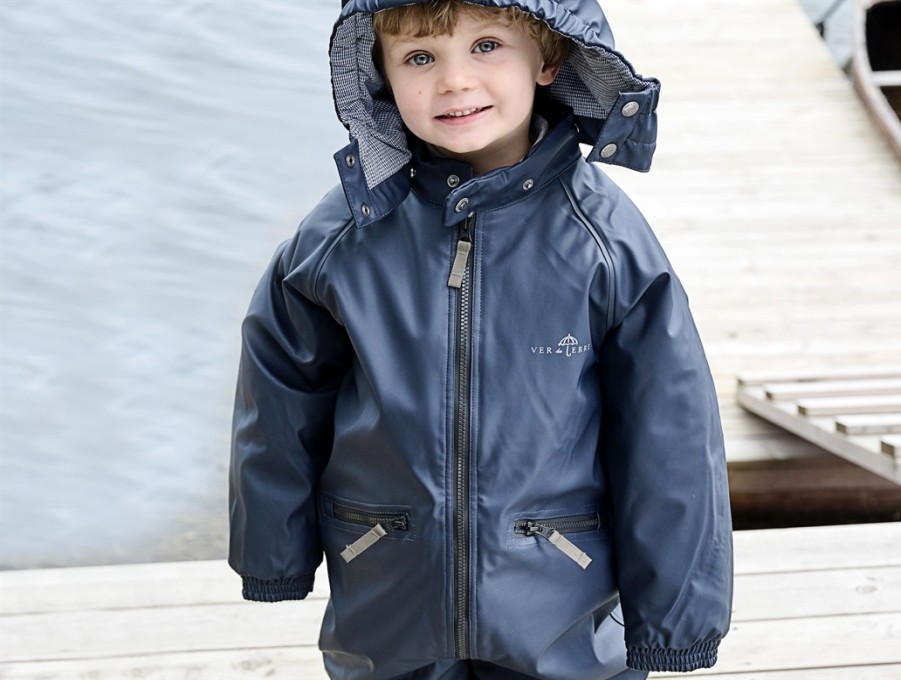 Baby Ver de Terre Coveralls | Ver De Terre Navy Rubber Snowsuit