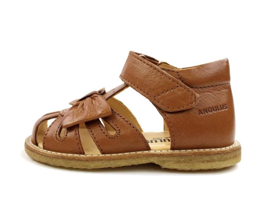 Baby Angulus Sandals | Angulus Cognac Sandal With Bow