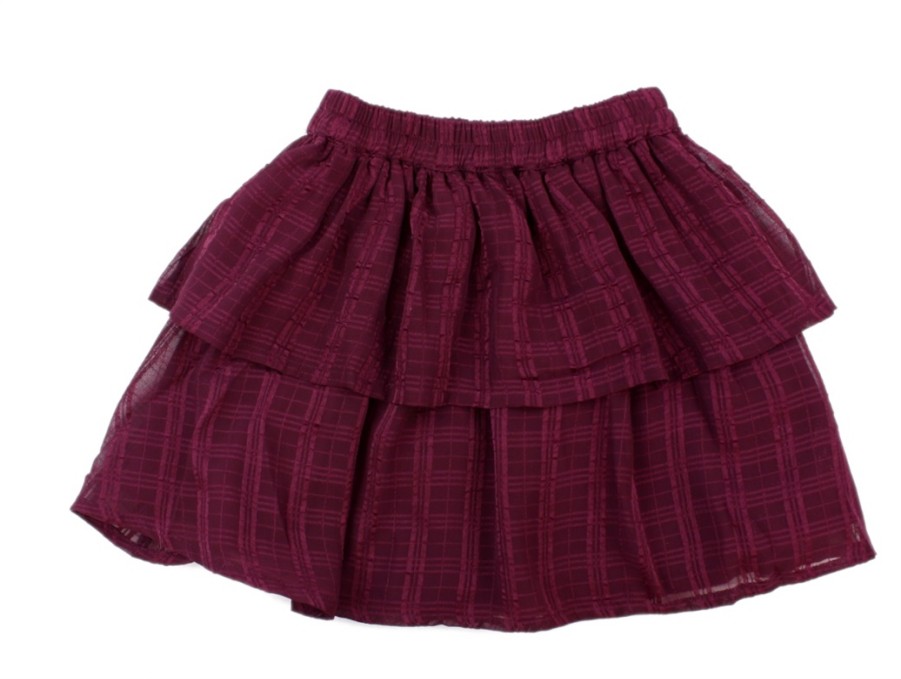 Kids Creamie Skirts | Creamie Skirt Chiffon Checks Fig