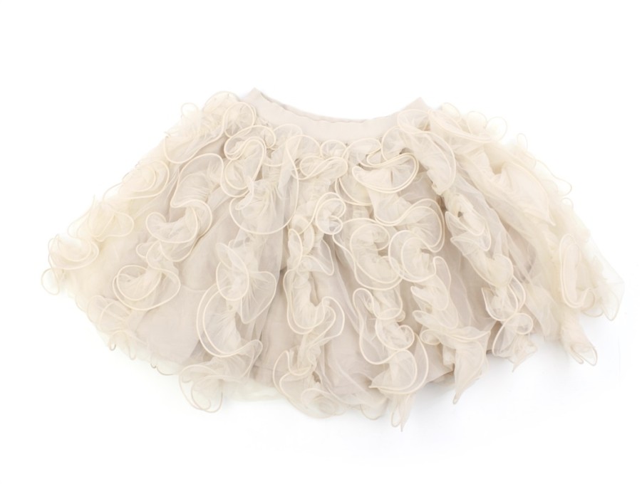 Kids MarMar Copenhagen Skirts | Marmar Cream Taupe Ballerina Frill Skirt Solvig