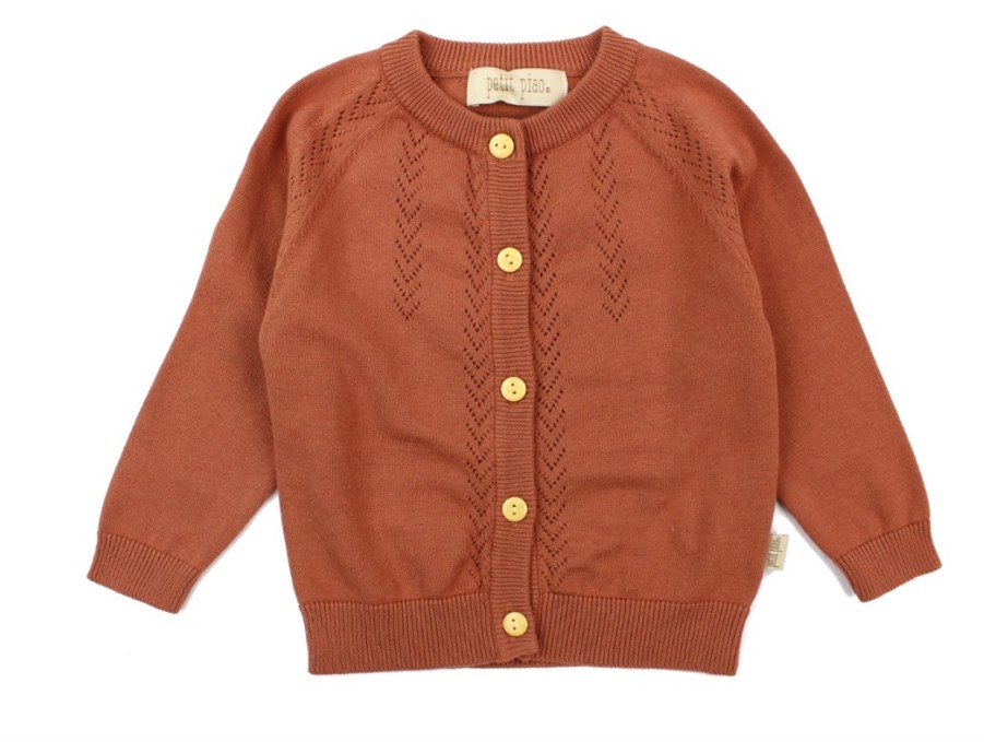 Baby Petit Piao Cardigans | Petit Piao Cardigan Copper Brown