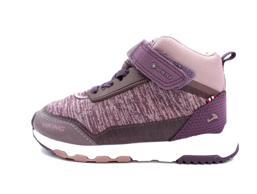 Tweens Viking Shoes And Sneakers | Viking Sneaker Arendal Plum/Dusty Pink With Gore-Tex