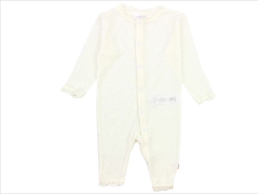 Baby Joha Bodysuits And Jumpsuits | Joha Natural Jumpsuit Merino Wool/Silk With Lace