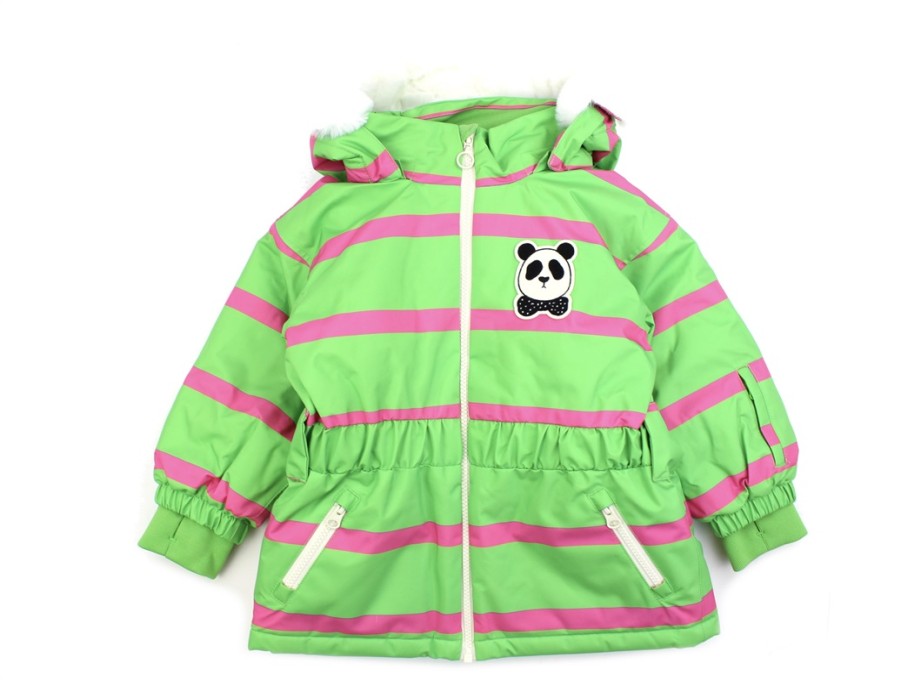 Kids Mini Rodini Winter Jackets | Mini Rodini Green Penguin Parka Winter Jacket