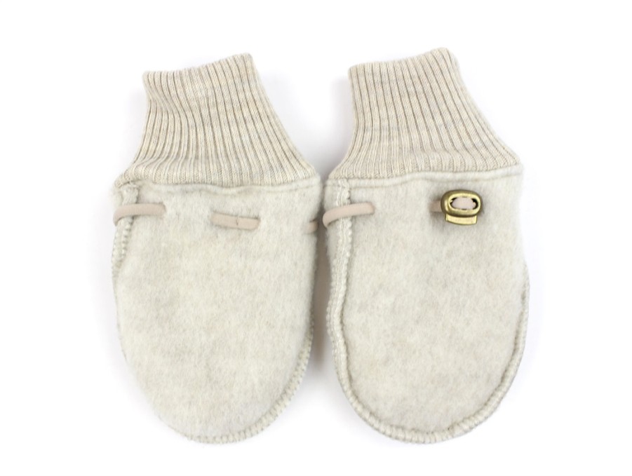 Baby Mikk line Gloves | Mikk-Line Melange Off-White Mittens Merino Wool