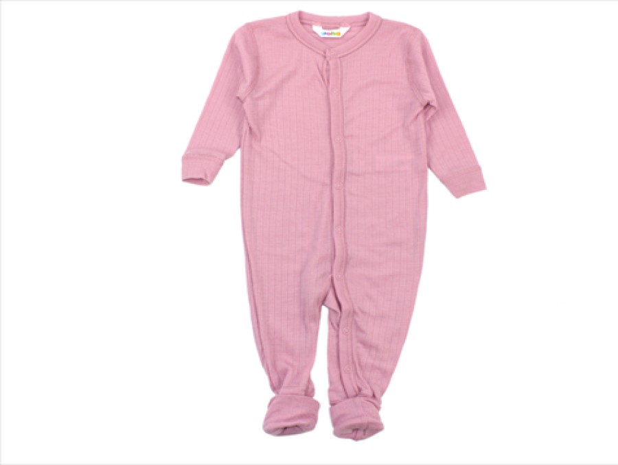 Baby Joha Bodysuits And Jumpsuits | Joha Old Rose Nightsuit Merino Wool