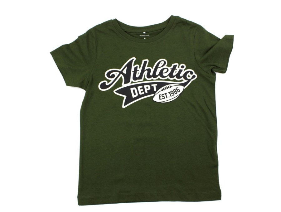 Tweens Name It T-Shirts | Name It Rifle Green T-Shirt Athletic