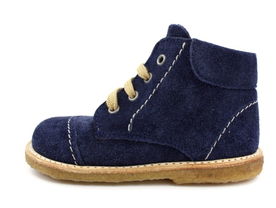 Baby Angulus First Shoes | Angulus Toddler Shoes Navy Suede With Laces