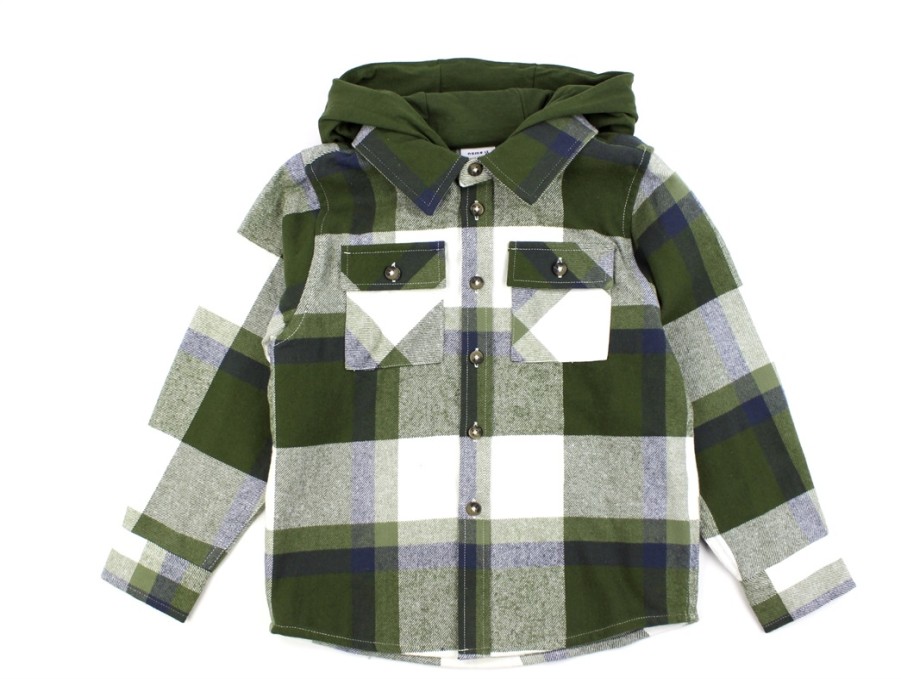 Kids Name It Cardigans | Name It Rifle Green Checkered Overshirt