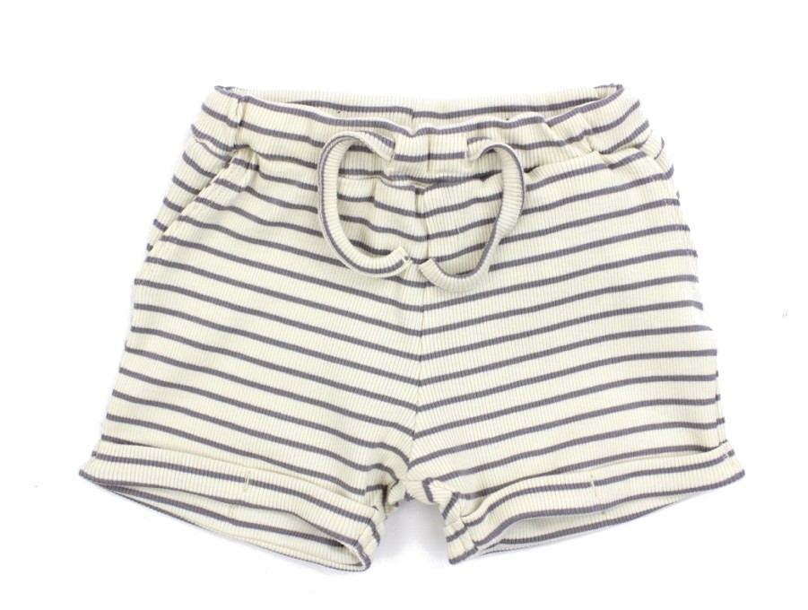 Baby Lil Atelier Shorts | Lil Atelier Frost Gray Shorts Stripes