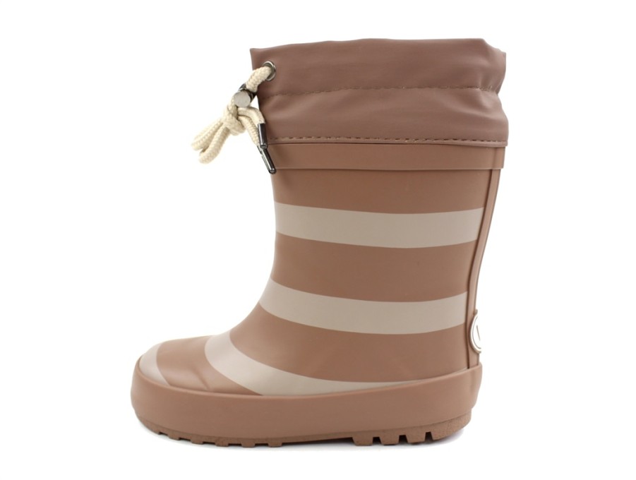 Baby Wheat Thermal Boots And Winter Rubber Boots | Wheat Old Rose Stripe Winter Rubber Boot