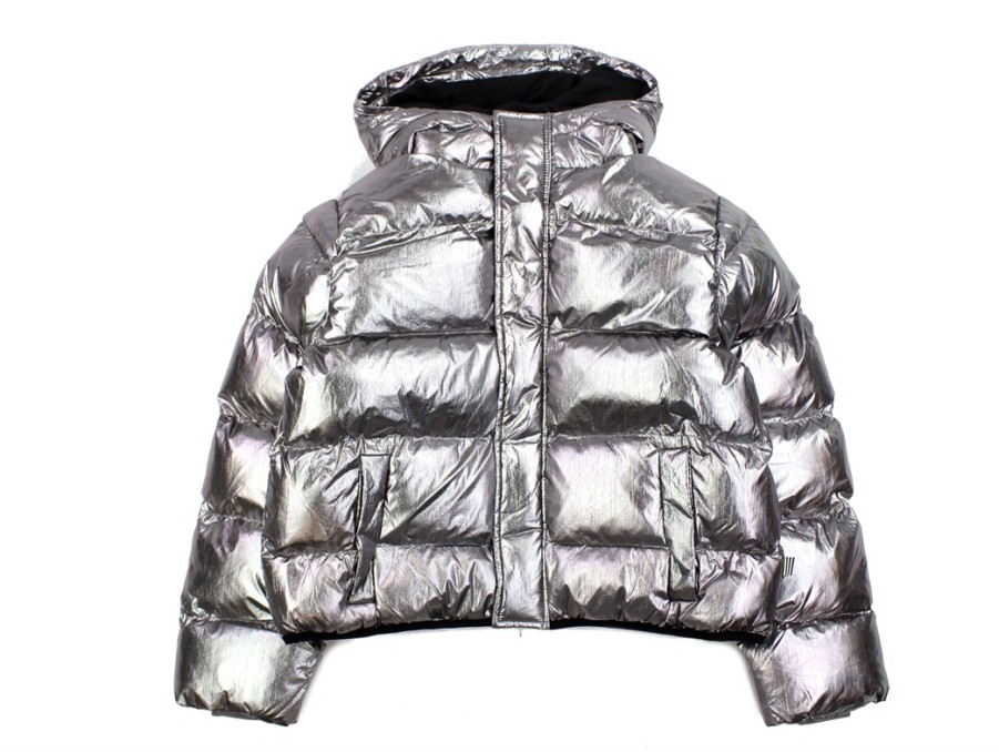 Tweens Mads Nørgaard Winter Jackets | Mads Norgaard Asphalt Shiny Crinkle Winter Jacket Jojina