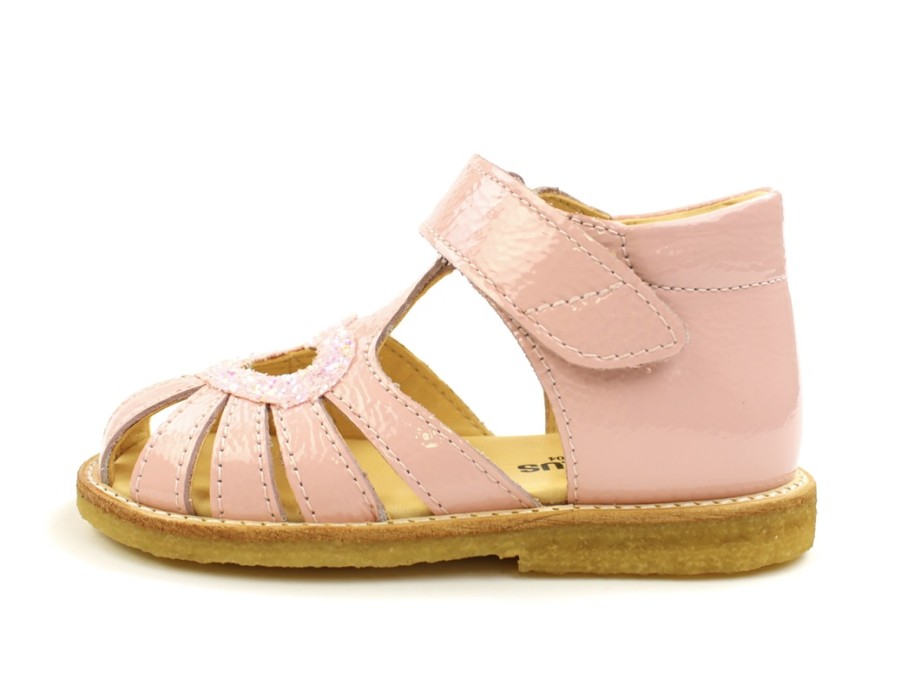 Baby Angulus Sandals | Angulus Rosa Sandal With Heart, Glitter Patent