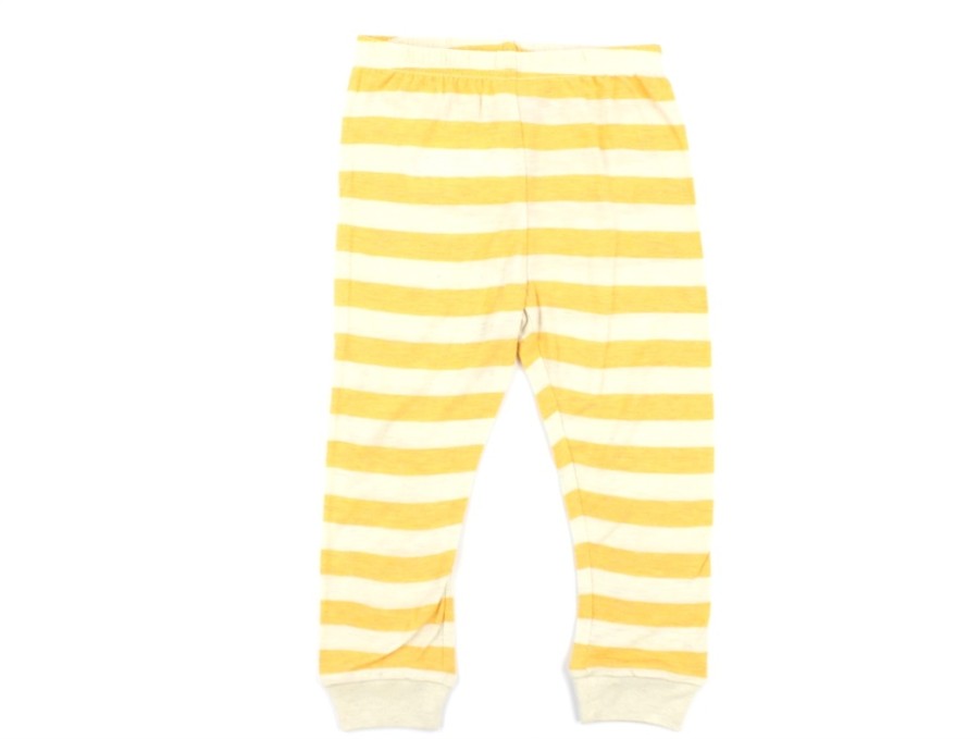 Kids Celavi Underwear And Sleepwear | Celavi Leggings Mineral Yellow Stripes Viscose/Merinowool