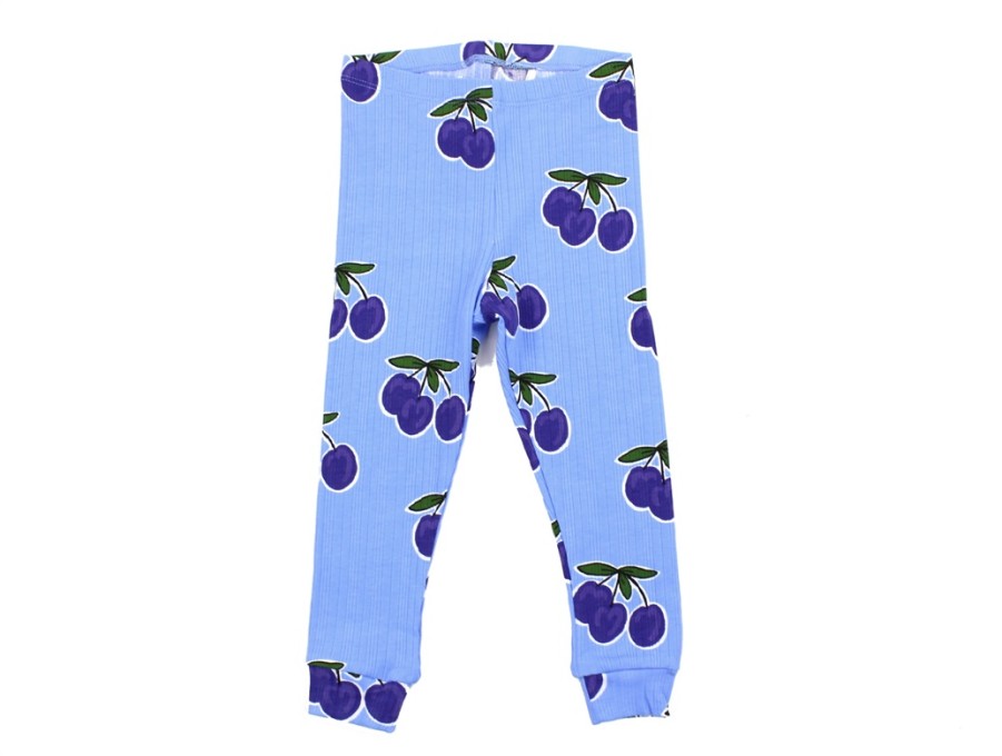 Kids Mini Rodini Pants And Leggings | Mini Rodini Blue Flower Print Leggings