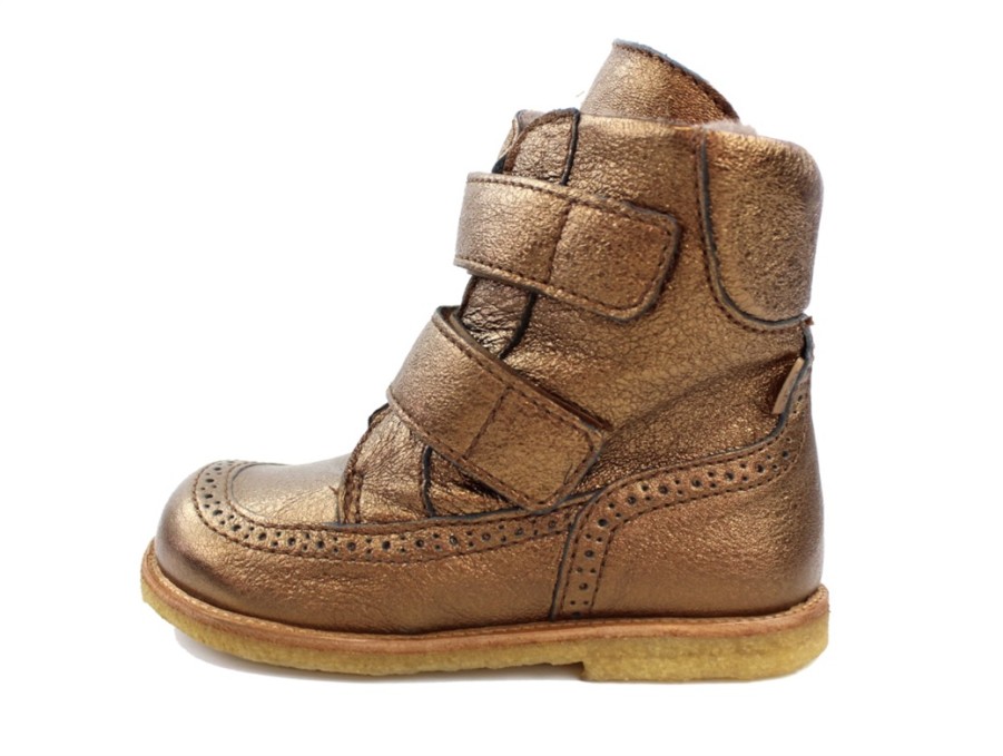 Baby Bisgaard Winter Boots | Bisgaard Winter Boot Elba Bronze With Velcro And Tex