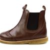 Baby Angulus Shoes And Sneakers | Angulus Brown Ankle Boot With Perforated Pattern