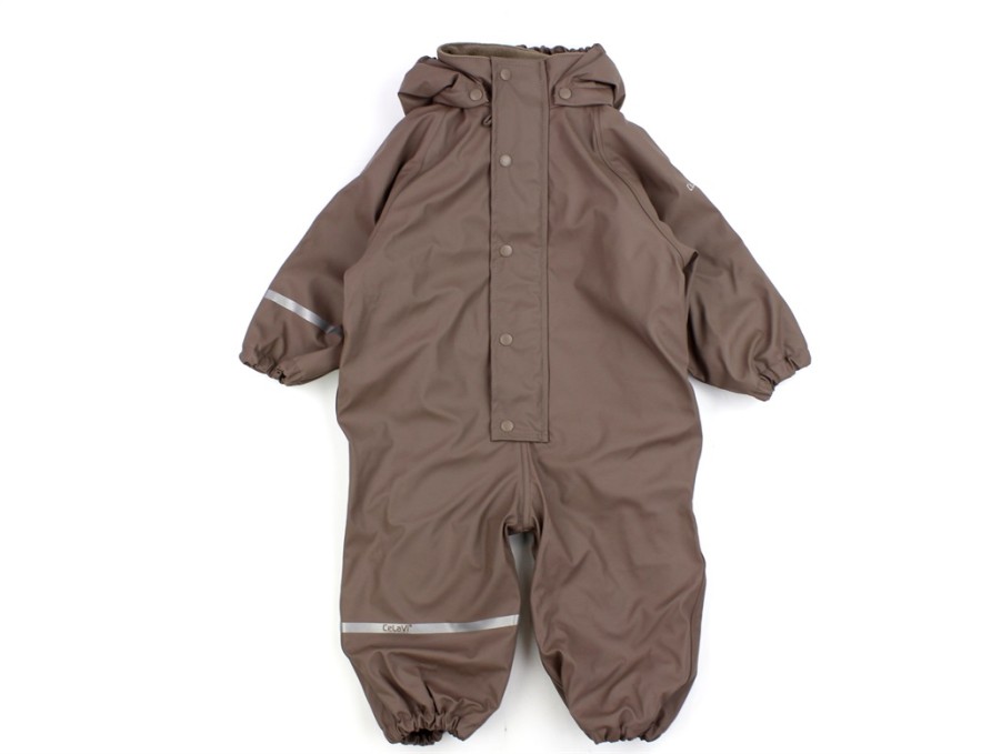 Baby Celavi Rainwear | Celavi Coffee Quartz Rain Suit With Fleece Lining