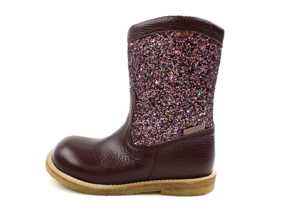 Baby Angulus Winter Boots | Angulus Bordeaux Multi Glitter Winter Boot With Tex