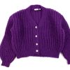 Kids Name It Cardigans | Name It Grape Juice Short Knitted Cardigan