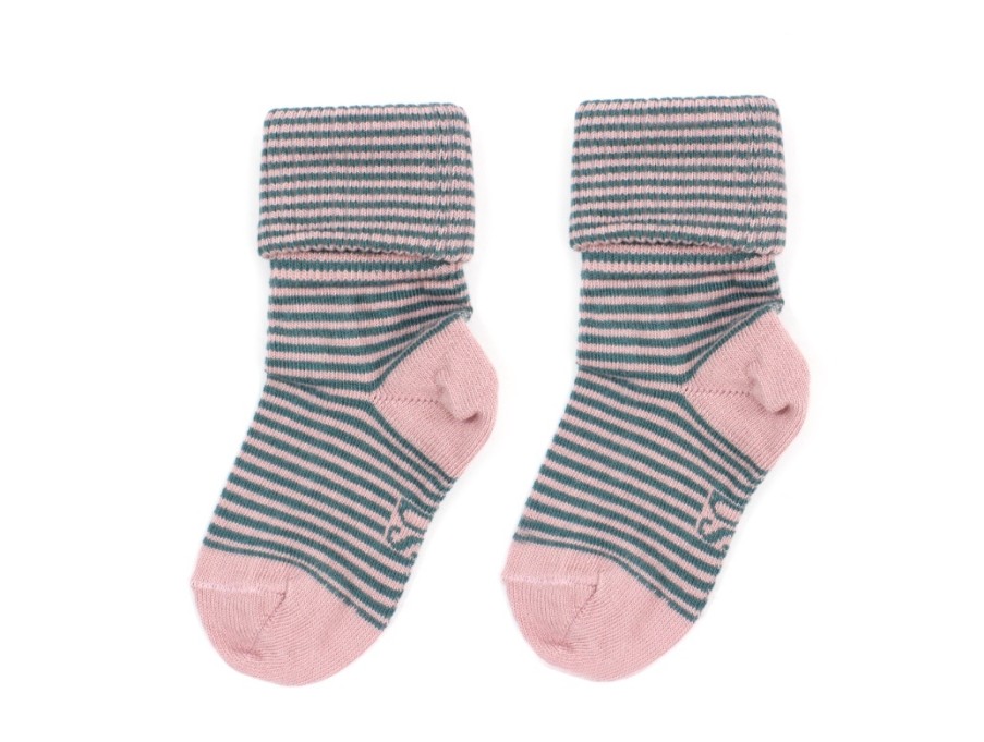 Baby Soft Gallery Socks | Mp/Soft Gallery Socks Cotton Pale Mauve Seersucker Stripe (3-Pack)