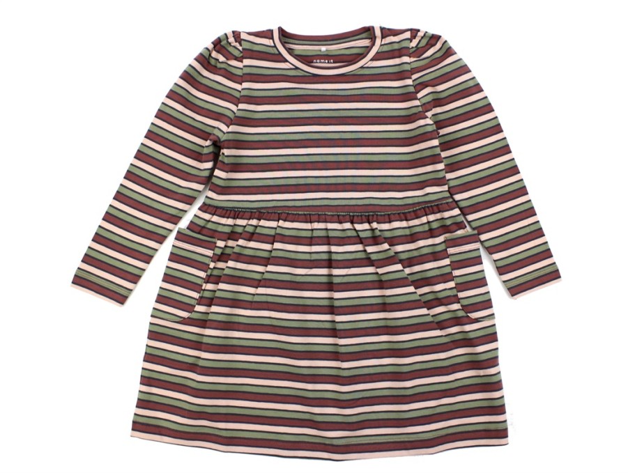 Baby Name It Dresses | Name Oil Green Striped Dress