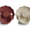 Accessories And Home FRIGG | Frigg Baked Clay/Cream Pacifier Daisy Silicone (2-Pack)